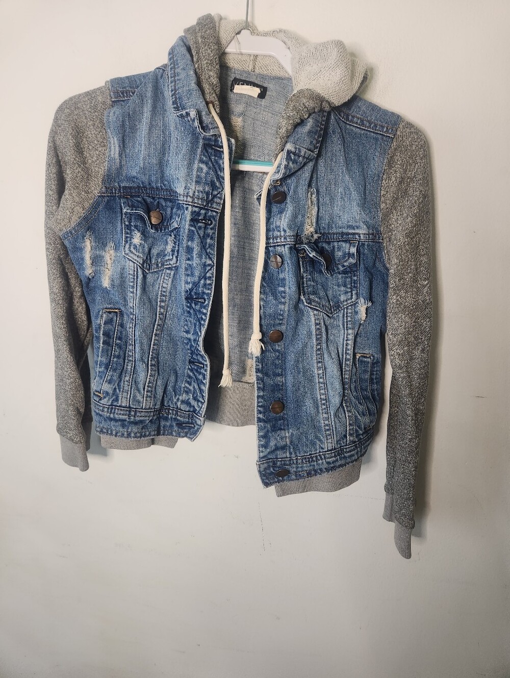 Venus Womens Jean Jacket Hoodie Size Small